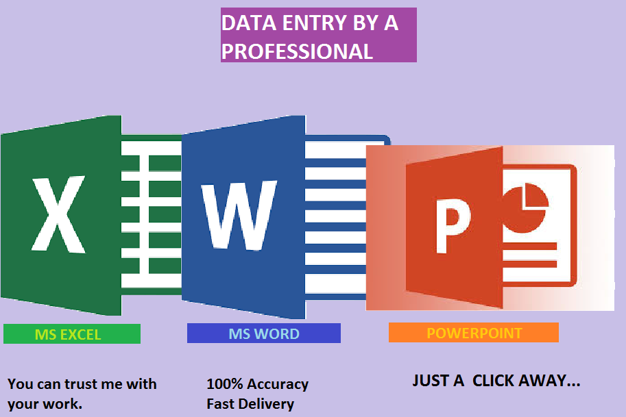 I Will Do All Kind Of Data Entry Work On Ms Excel, Powerpoint And Ms Word